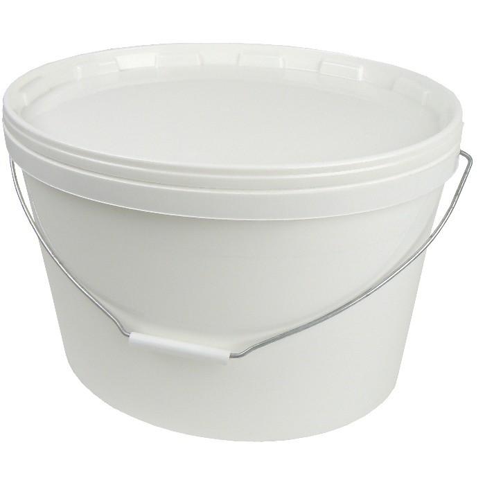 Seau ovale en plastique Jokey - 12,5 litres - avec couvercle - blanc